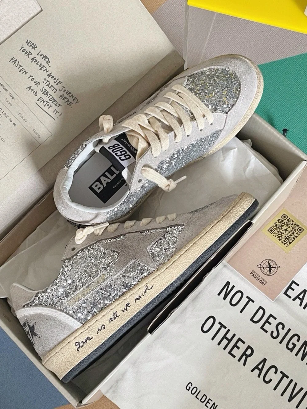 Silver Glitter Low-Top Sneakers for Women